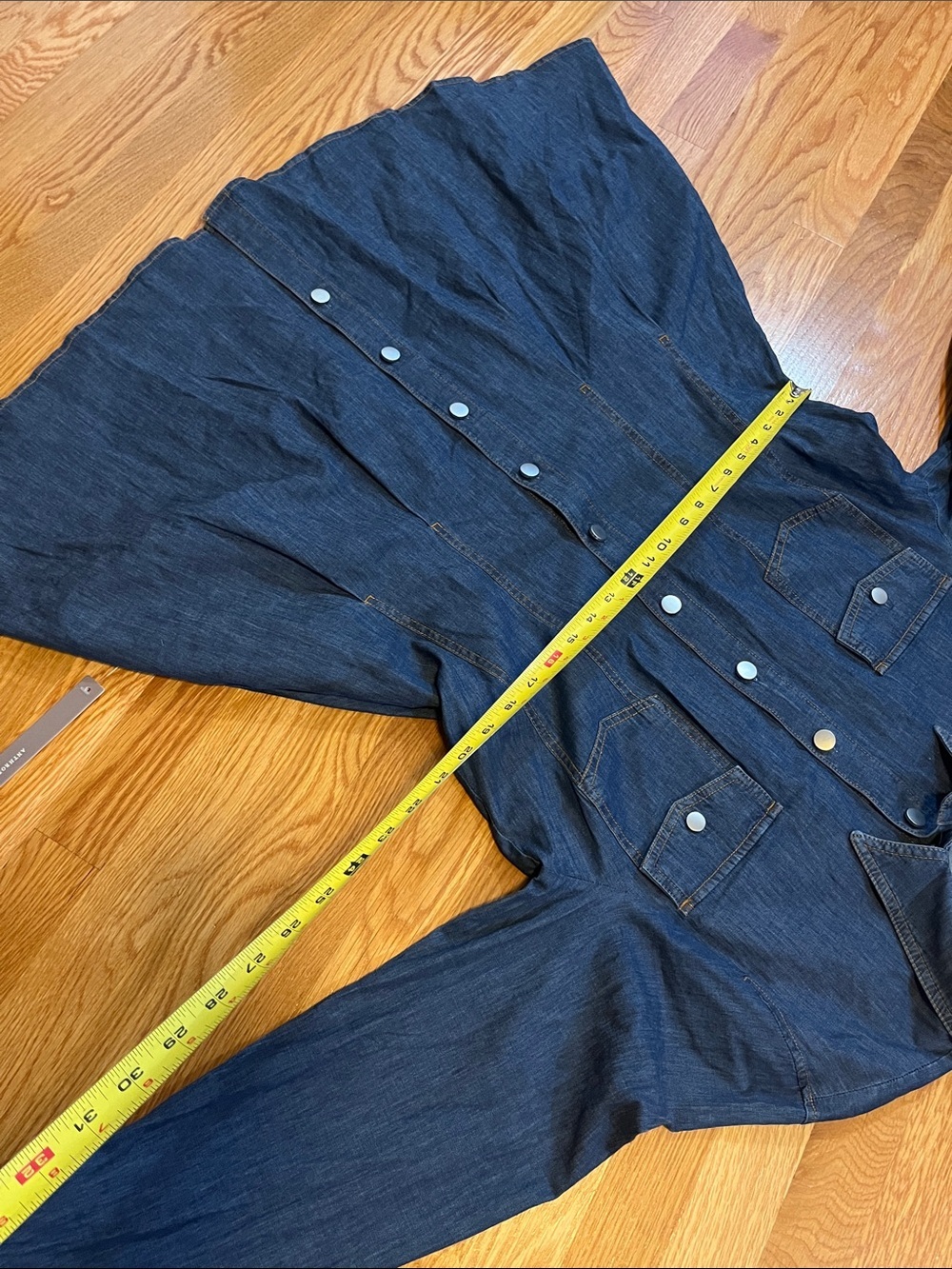 Anthropologie x Exquise Long-Sleeve Waisted Denim Mini Shirt Dress Size XL NWT - Picture 8 of 15